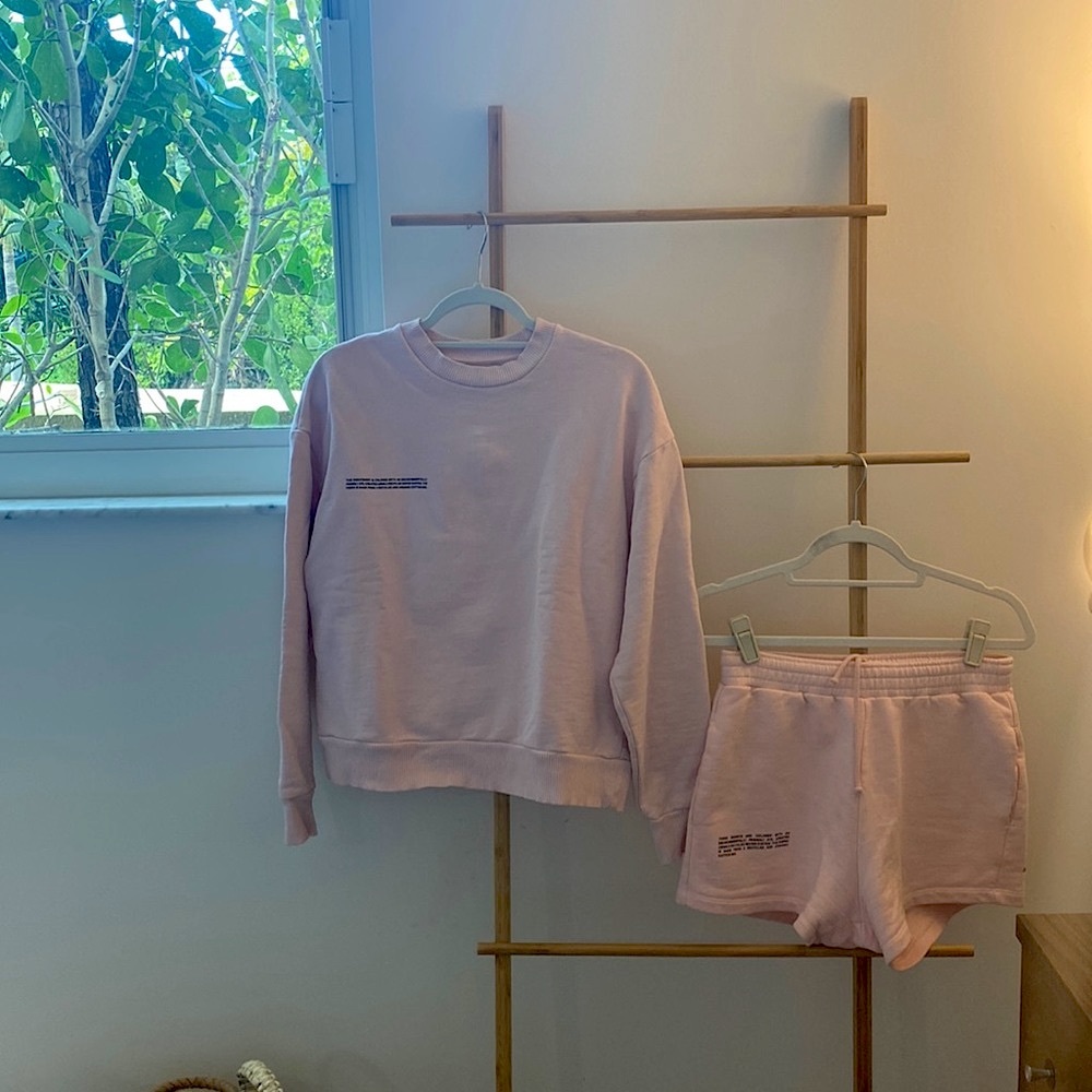 PANGAIA BABY PINK SWEATSHORT SET